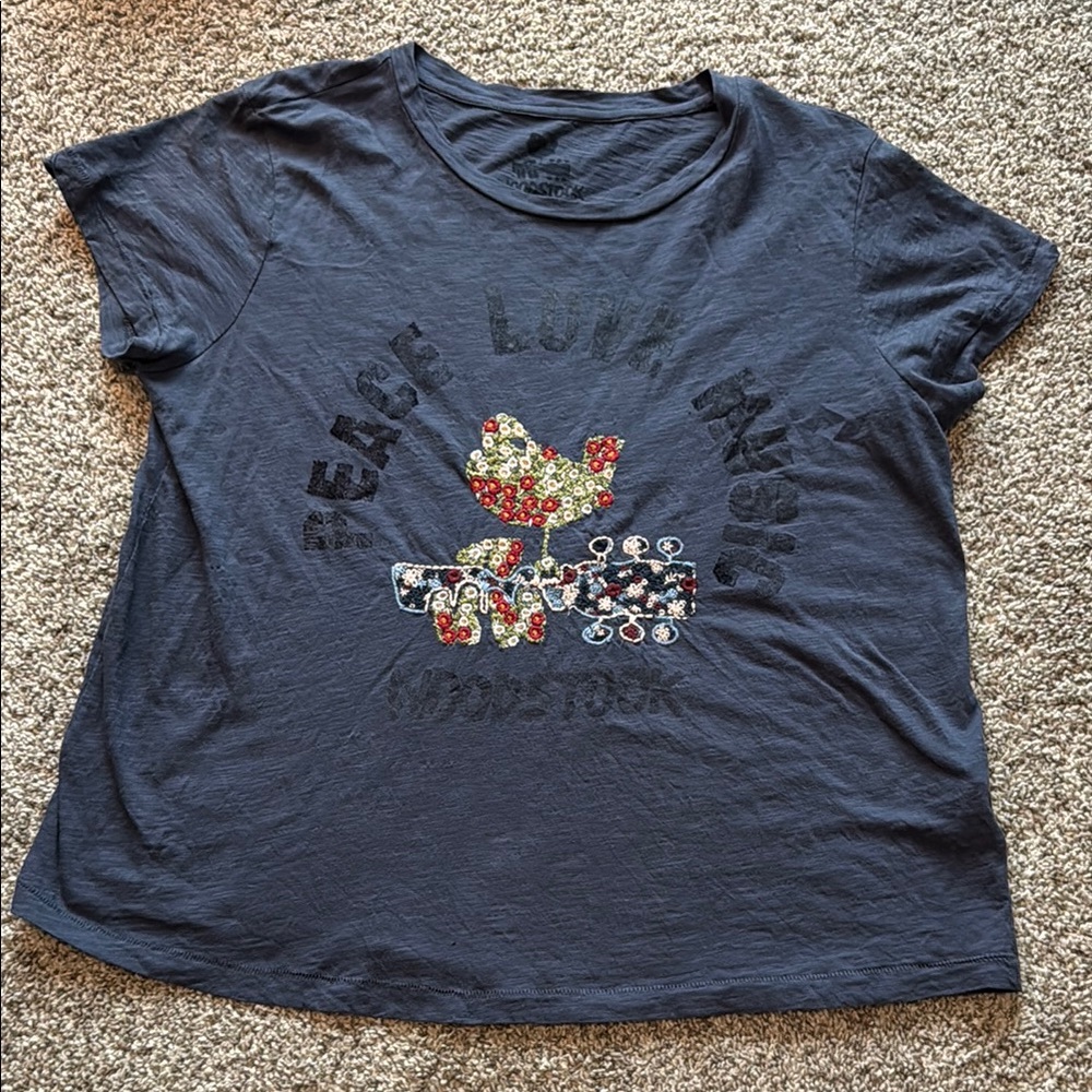 Lucky Brand Navy Graphic Tee